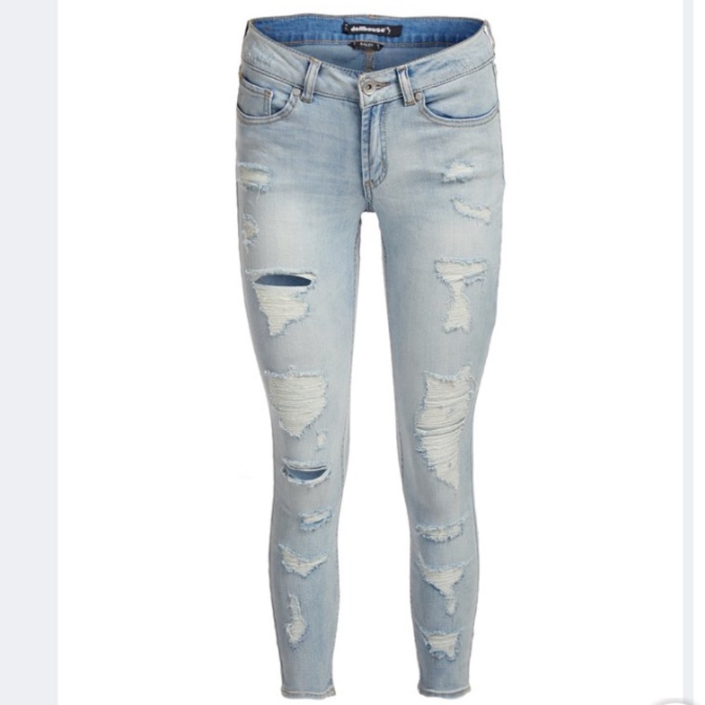 Faded denim jeans with character